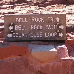 bell path loop trail sign