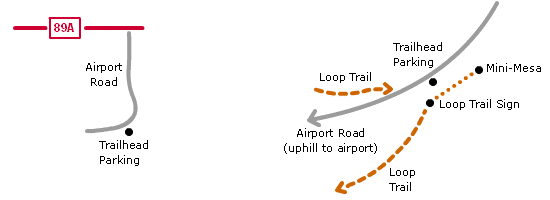 hiking trail map: airport mesa loop, sedona